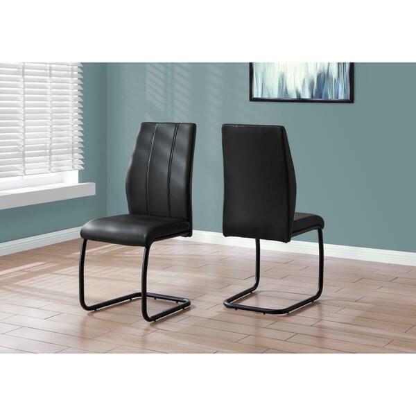 Daphnes Dinnette 39 in. Black Leather Look & Metal Dining Chair - 2 Piece DA3066996